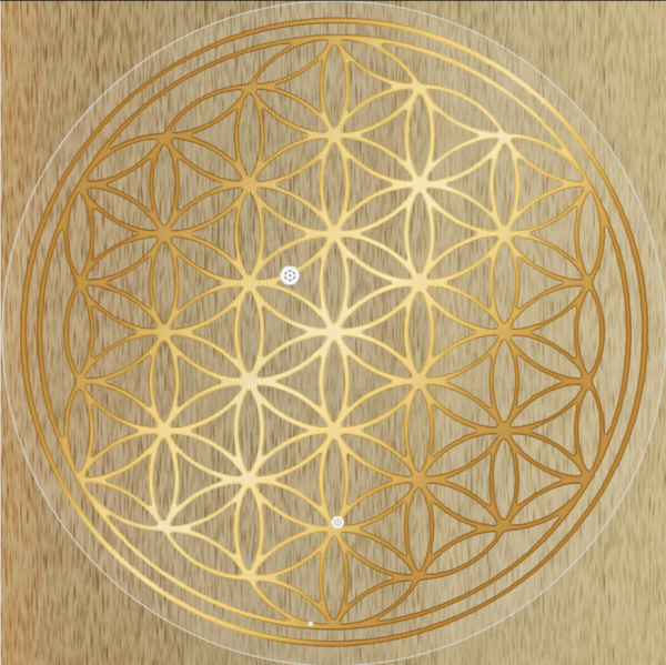 Aufkleber GOLD abriebfest VE = 3 Stück | Blume des Lebens in Größe 3cm; 5cm oder 9cm