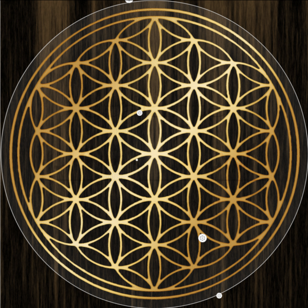 Aufkleber GOLD abriebfest VE = 3 Stück | Blume des Lebens in Größe 3cm; 5cm oder 9cm