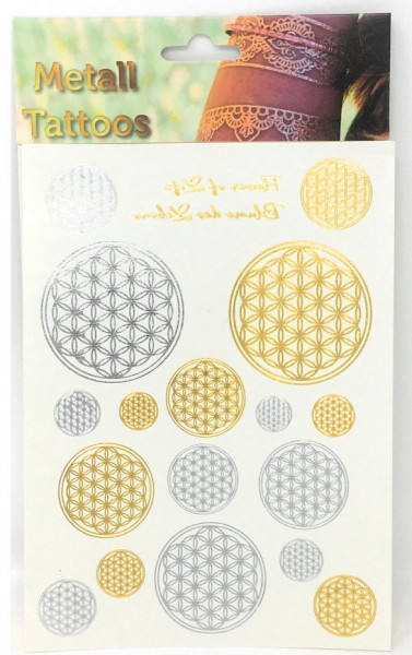 Metall Tattoos Blume des Lebens