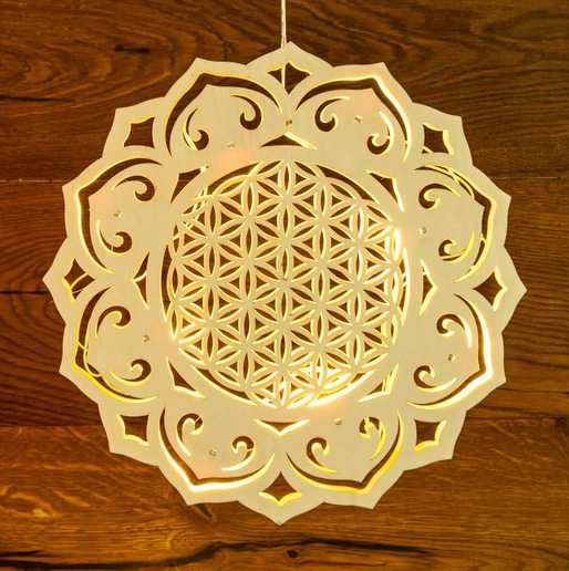 Lichtobjekt Blume des Lebens Mobile Größe 30cm