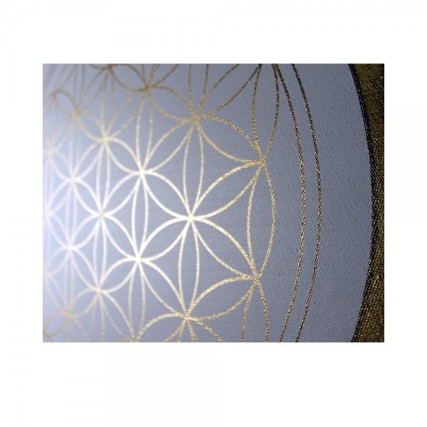 Wandbild Blume des Lebens Gold „Klarheit“ handgemalt auf runde Leinwand Größe 50 cm